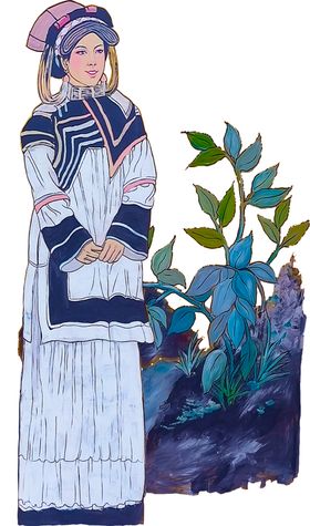 彝族美女图案