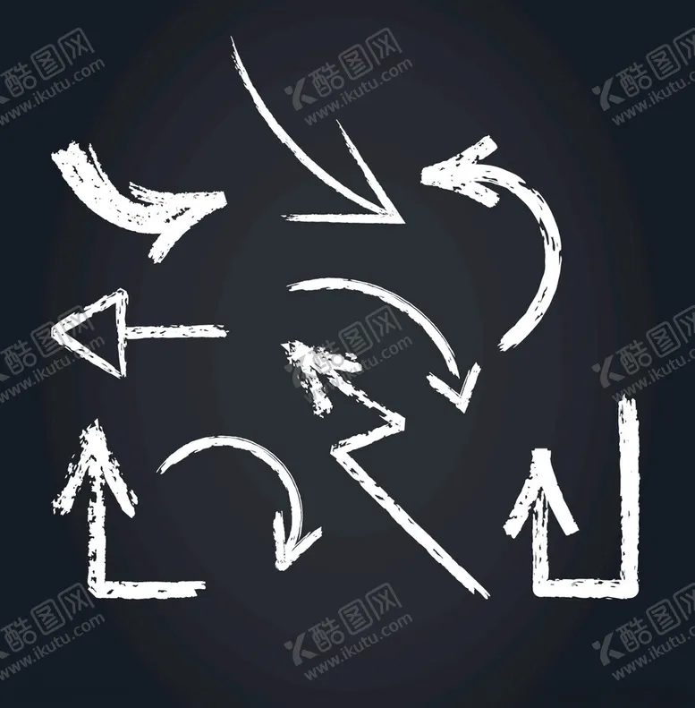 编号：94243502271638091081【酷图网】源文件下载-手绘涂鸦箭头图形元素