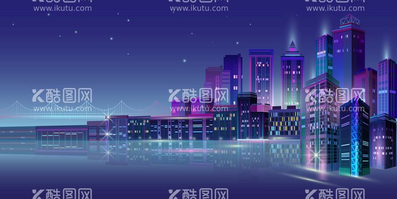 编号：14359709131414439652【酷图网】源文件下载-城市夜景插画