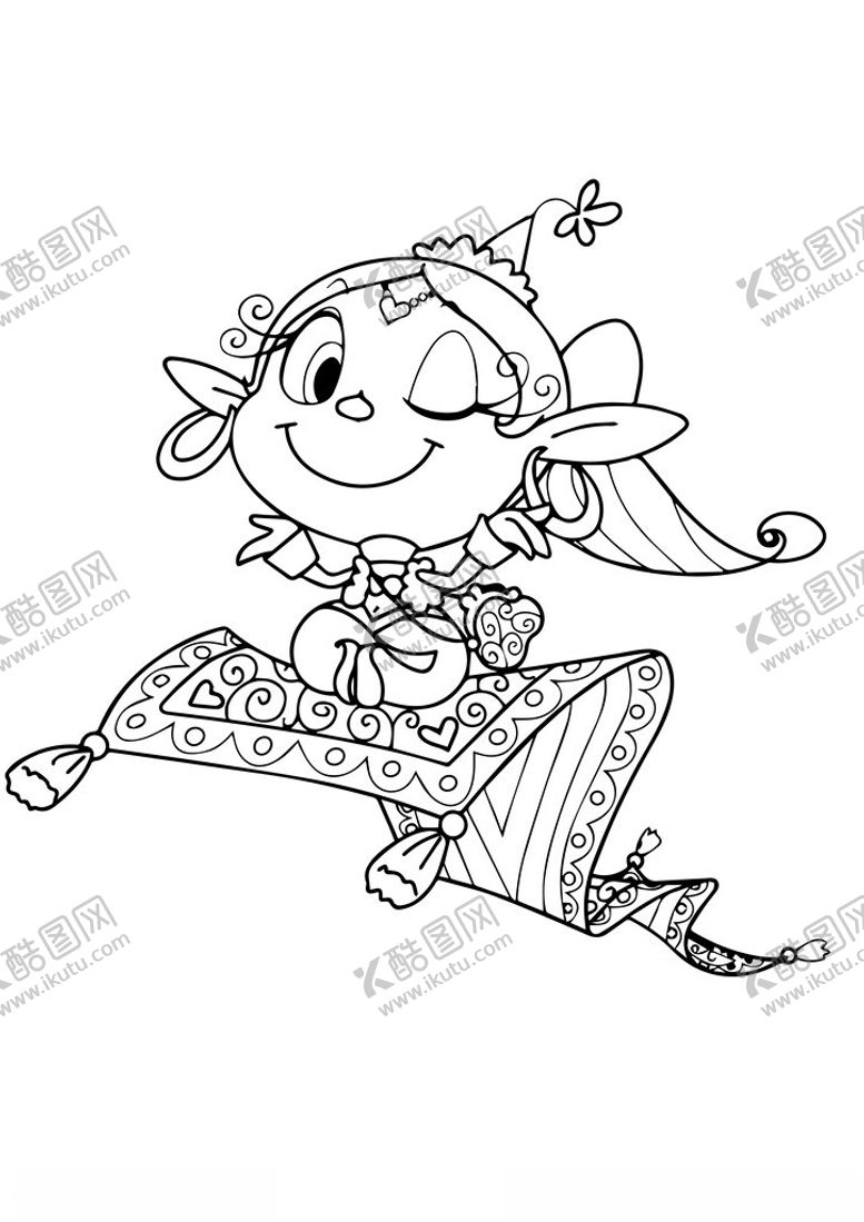 编号：75252402091158365239【酷图网】源文件下载-黑白手绘精灵