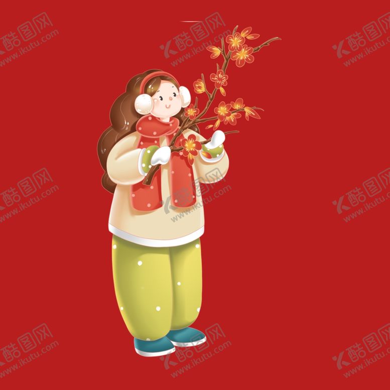 编号：25892001170444405811【酷图网】源文件下载-手绘冬季人物