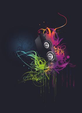量音乐素材音箱墨迹飞机
