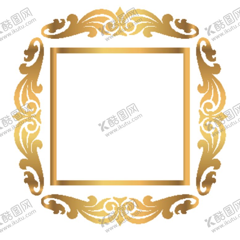编号：92371910290200166703【酷图网】源文件下载-欧式金色花纹边框图案