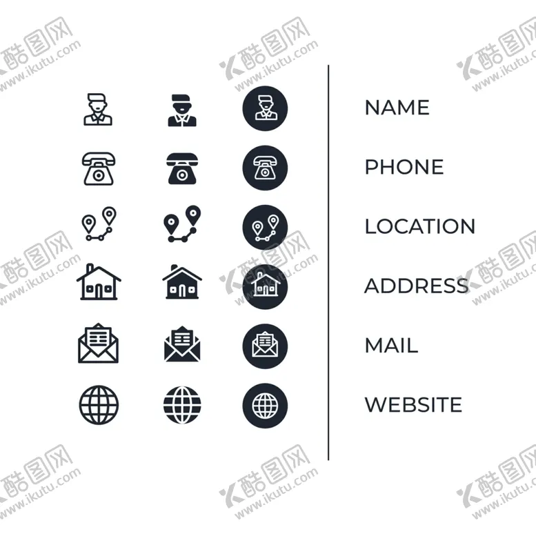 编号：57049309121648336206【酷图网】源文件下载-商务简约联系方式ICON图标