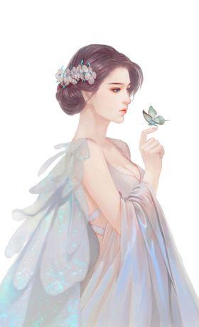 手绘手捧鲜花手捧鲜花的