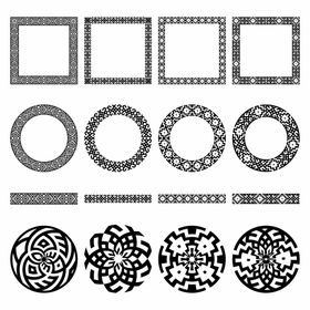 ai矢量中式古典印花花纹