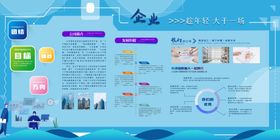 制度企业发展展板蓝色