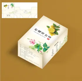 中式花卉茶包装