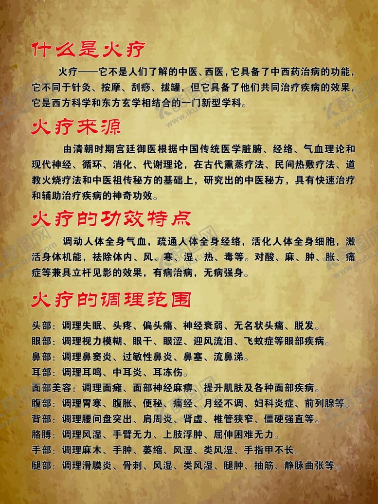 编号：34108004061831297390【酷图网】源文件下载-火疗介绍板