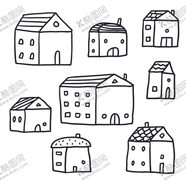 编号：53353310151258198415【酷图网】源文件下载-手绘房屋