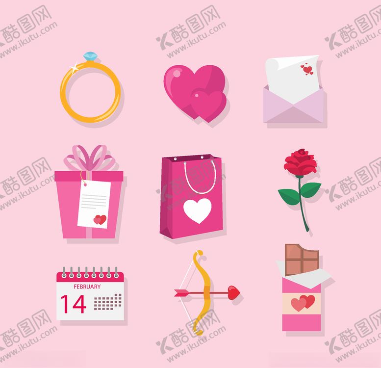 编号：59515210292333563085【酷图网】源文件下载-浪漫情人节元素