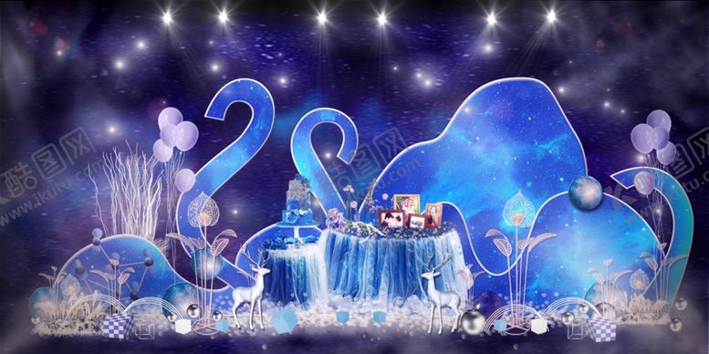 编号：59182909111806079085【酷图网】源文件下载-蓝色系婚礼设计背景