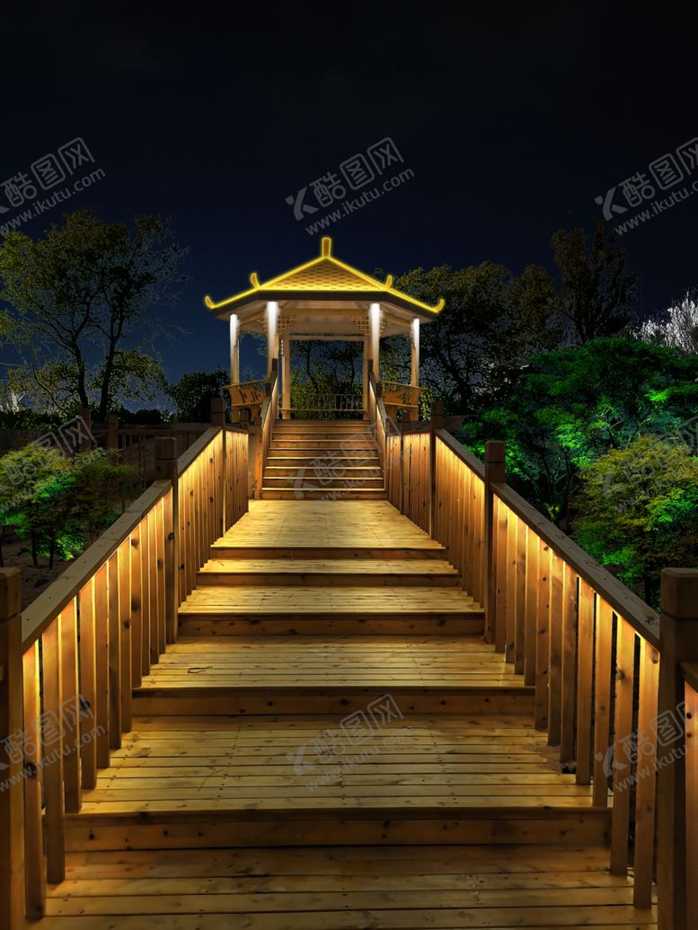 编号：92332309210443158626【酷图网】源文件下载-栈道行道照明灯光