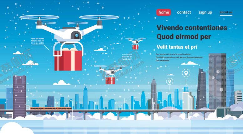 编号：87703709242136194866【酷图网】源文件下载-冬季圣诞节城市风景插画