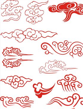 中国元素祥云花纹素材海报