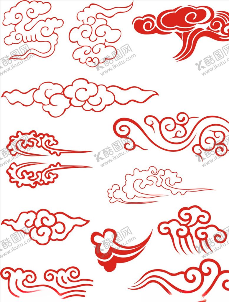 编号：39109009150752558443【酷图网】源文件下载-祥云素材元素