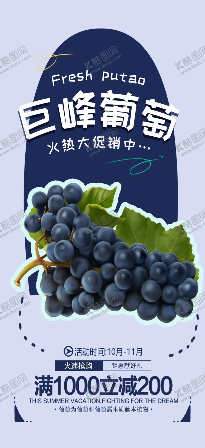 编号：78247601121334553801【酷图网】源文件下载-巨峰葡萄水果海报