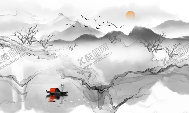 编号：64857202112225525340【酷图网】源文件下载-水墨山水画