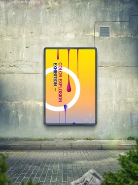 海报样机设计复古智能贴图