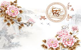 简约花朵背景墙