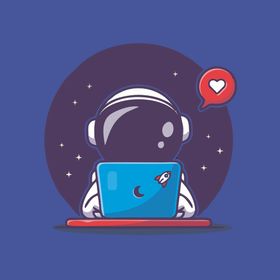 可爱宇航员卡通矢量儿童插画小绿人火机黑板报星球