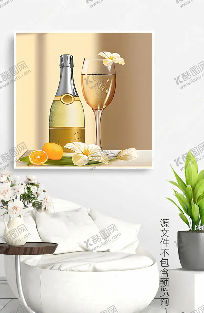 编号：82669102141640112559【酷图网】源文件下载-现代简约轻奢酒杯餐厅装饰画