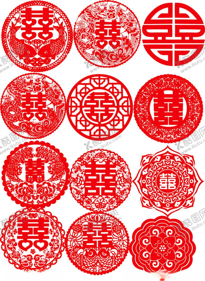 编号：31069111021937054709【酷图网】源文件下载-中式传统红色喜庆剪纸图案