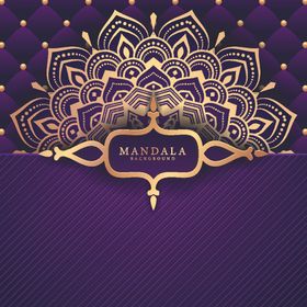 金色曼陀罗图案名片设计