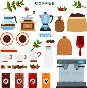 咖啡制作相关器具与物料