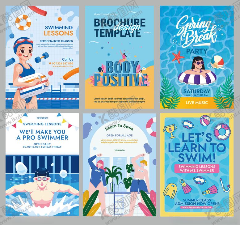 编号：47283511012349499235【酷图网】源文件下载-游泳宣传海报集合