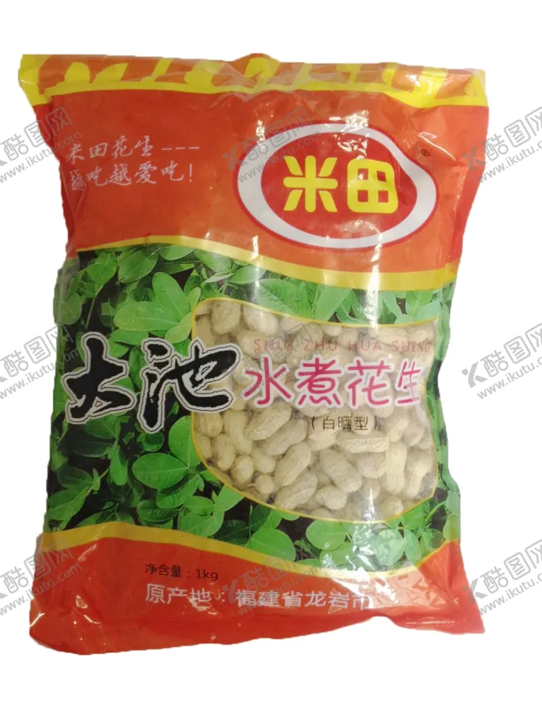 编号：15664406232345021151【酷图网】源文件下载-米田水煮白晒花生1000g