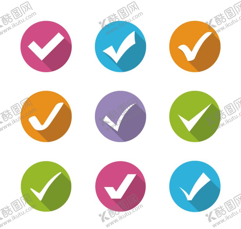 编号：03184509140018255860【酷图网】源文件下载-彩色对号图标