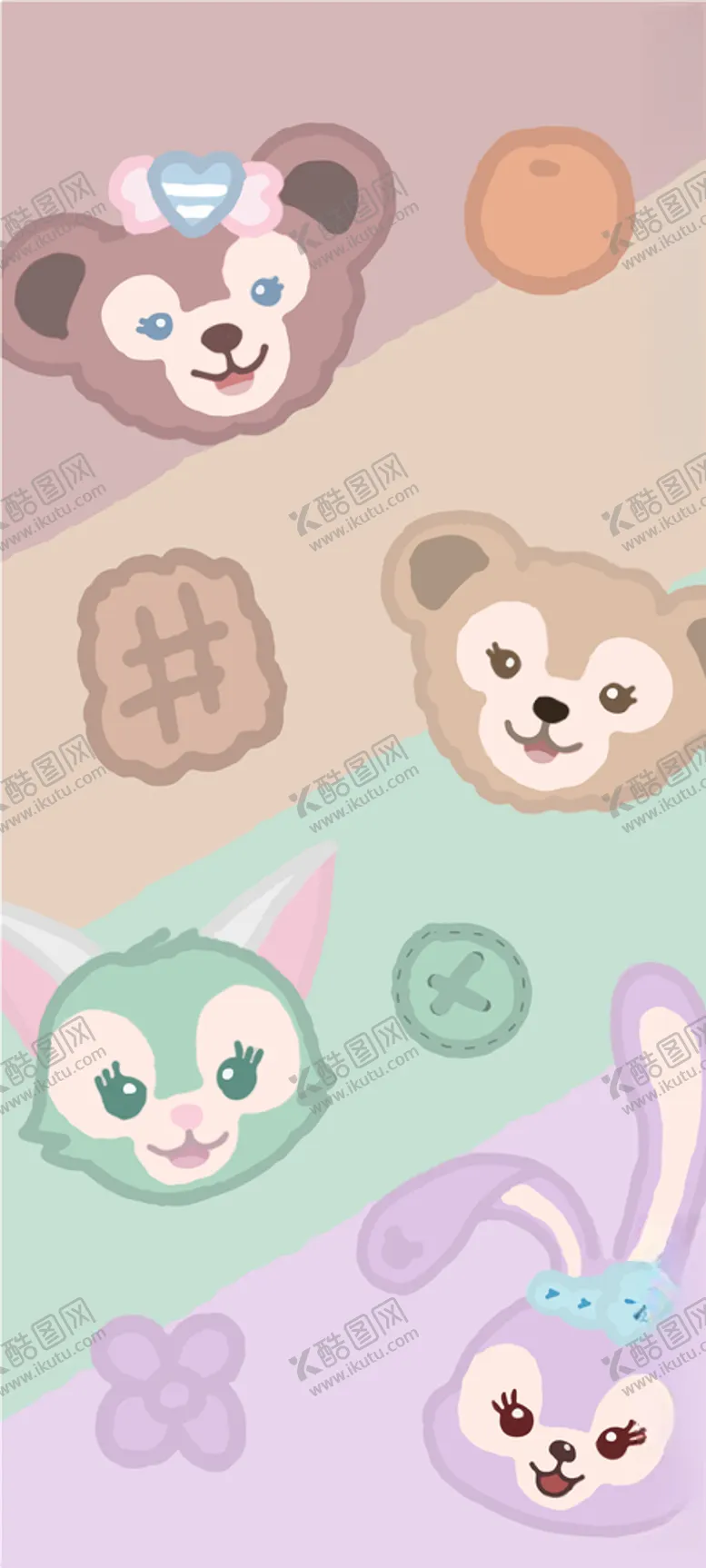 编号：69139104290350361865【酷图网】源文件下载-达菲的朋友们彩虹背景素材