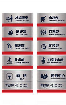 企业各部门导视门牌