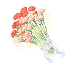 手绘插画书康乃馨咖啡眼镜