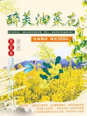 醉美油菜花节花海踏青文化节海报