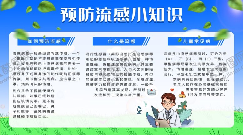 编号：32883210011115532174【酷图网】源文件下载-流感预防展板