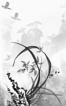 兰花水墨画