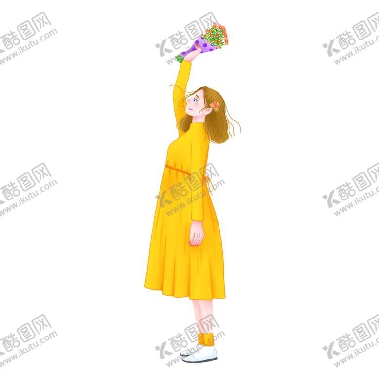 编号：32947002111014461197【酷图网】源文件下载-女孩花束