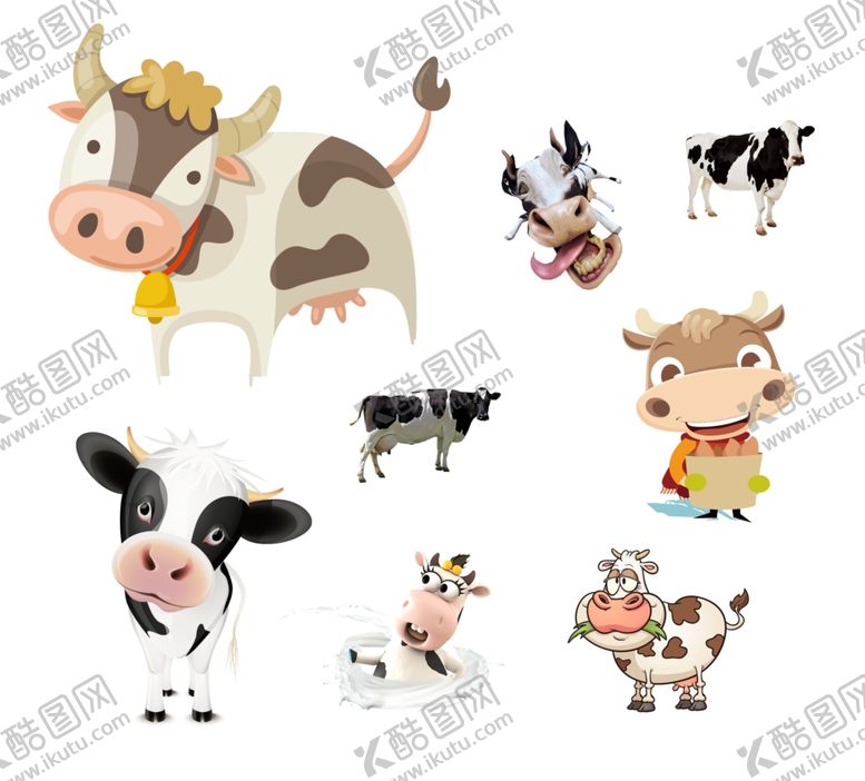 编号：72528010151028543278【酷图网】源文件下载-卡通奶牛