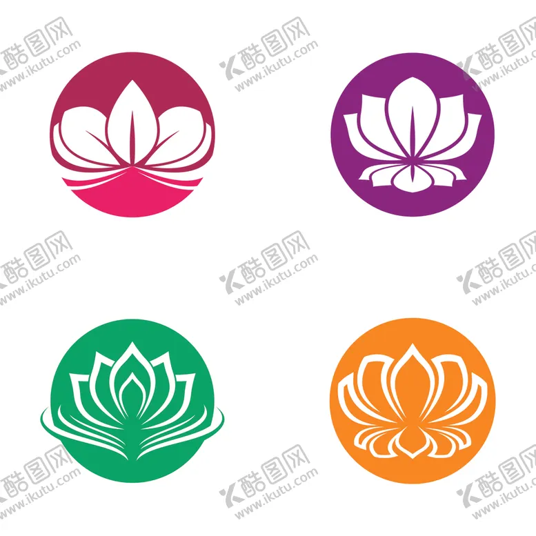 编号：45225303141519109677【酷图网】源文件下载-抽象荷花图标