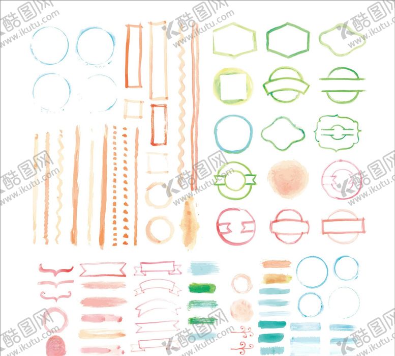编号：67314409151125479862【酷图网】源文件下载-水彩矢量边框花边