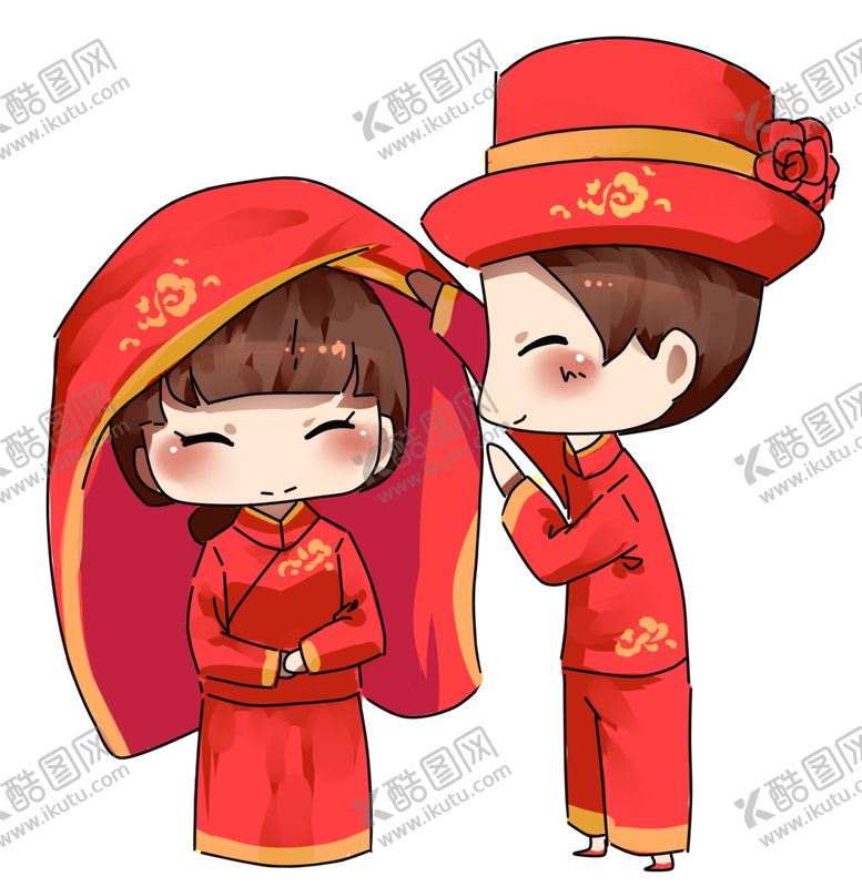 编号：74912604201515403870【酷图网】源文件下载-卡通新郎新娘PNG免扣素材