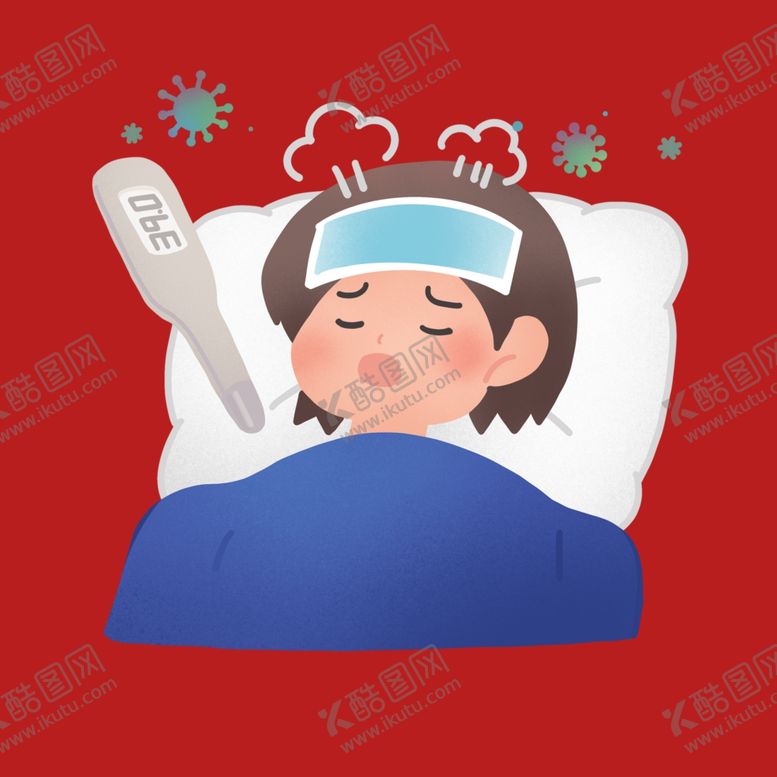 编号：22597102190735063290【酷图网】源文件下载-手绘生病人物