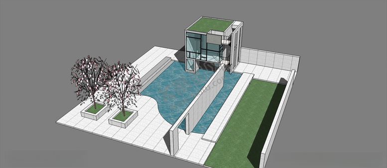 编号：63945710081151041538【酷图网】源文件下载-休闲度假区院子水池游泳池