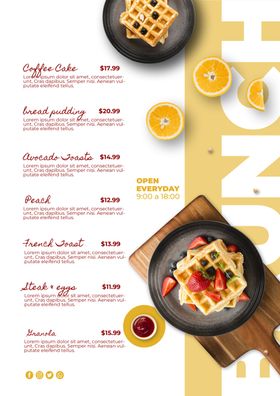 华夫饼美食菜单