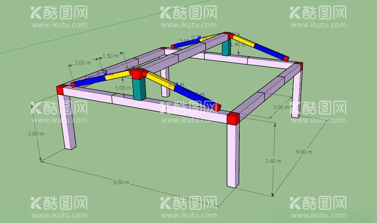 编号：80075512271821454520【酷图网】源文件下载-展厅桁架架子图