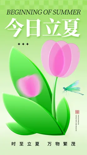 立夏微信贴片宣传高端节气稿海报