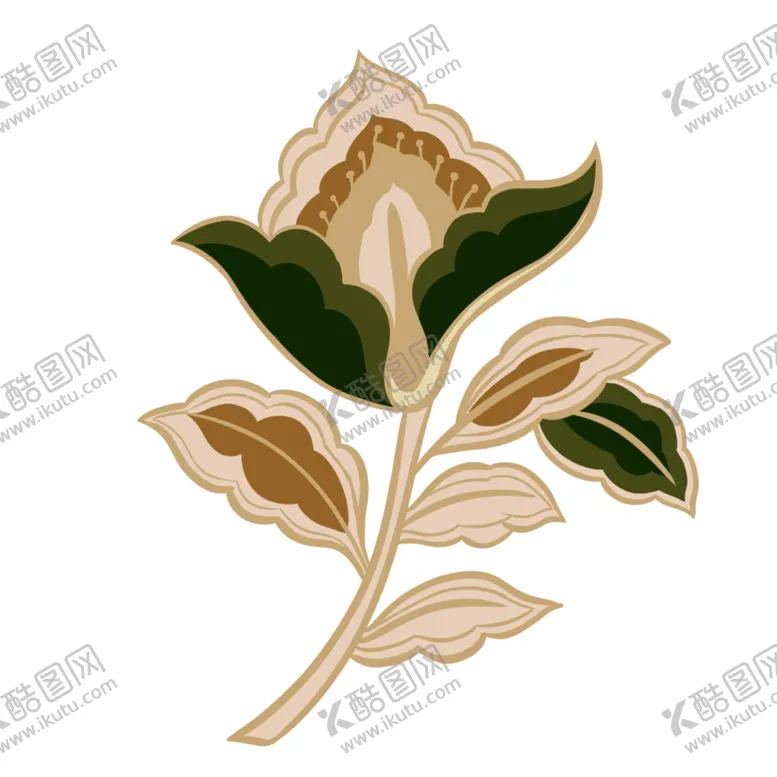 编号：14904602092028411338【酷图网】源文件下载-植物花朵 花边 敦煌绘画 异域