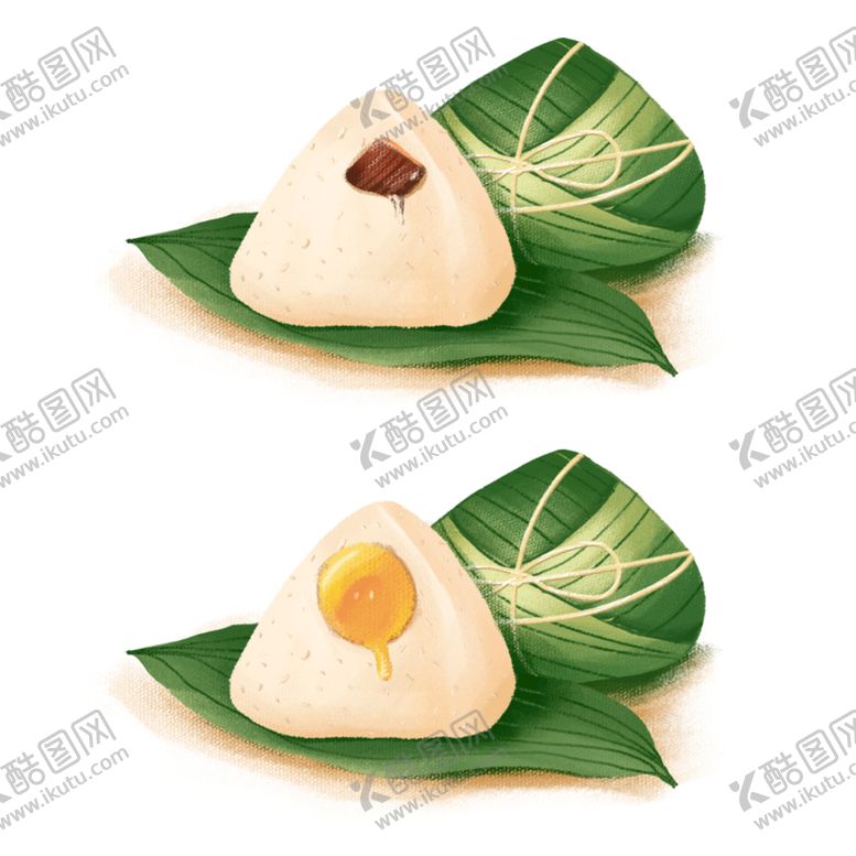编号：76904310011414418495【酷图网】源文件下载-端午节手绘粽子分层插画肉粽